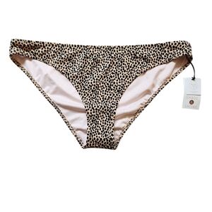 Shade & Shore Animal Print Low Coverage Cheeky Bikini Bottom Medium
